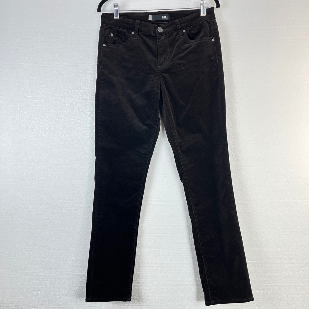 KUT From The Kloth Corduroy Jeans Womens Size 4 Dark‎ Brown Catherine Boyfriend